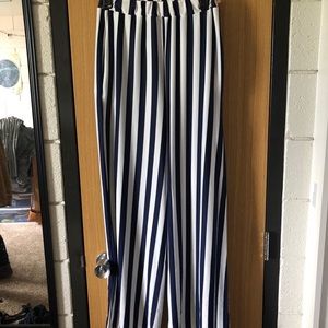 navy blue and white pants